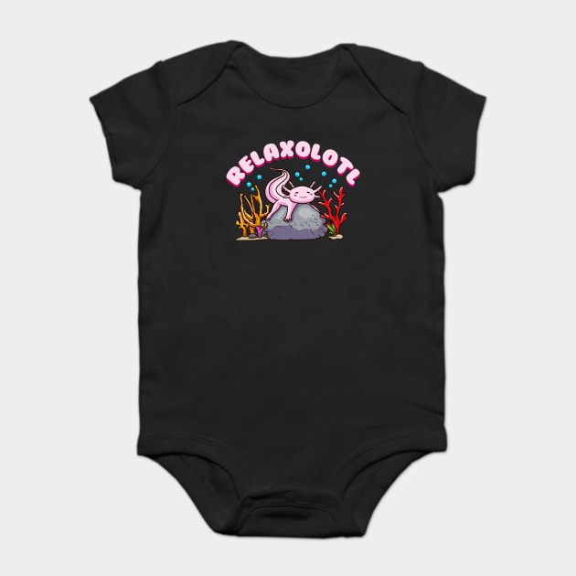 Funny Axolotl Lover Mexican Salamander Relaxolotl Baby Bodysuit by creative